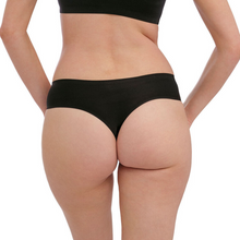Load image into Gallery viewer, Invisible stretch thong in black, back view

