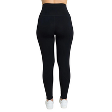 Load image into Gallery viewer, Black bamboo legging with pockets, back view

