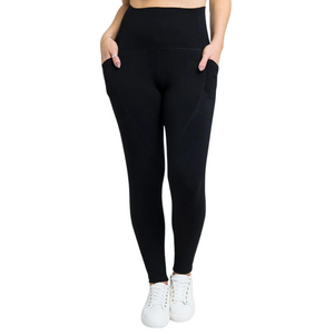 Black bamboo legging with pockets, front view