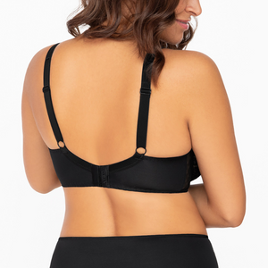 back view Corin Giselle Soft Cup embroidered floral black