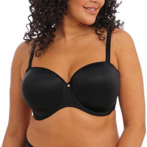 Elomi Smooth Strapless black with straps showing 