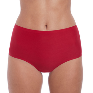 Smooth seamless high waist brief in red