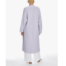 Load image into Gallery viewer, Knitted long cardigan with pockets in lilac, back view
