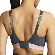 Load image into Gallery viewer, Panache Ultra Perform Underwire Sports bra Hook and eye back closure grey and pink ban
