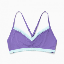 Load image into Gallery viewer, Blush Micro Lace Bralette purple with light blue lace detail 
