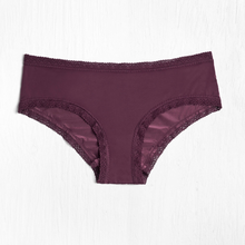 Load image into Gallery viewer, Blush Micro Lace Trim Hipster dark purple 
