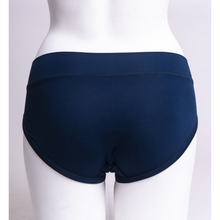 Load image into Gallery viewer, back view Blue Sky Clothing Co Bamboo Hipster full bum blue 
