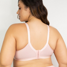 Load image into Gallery viewer, back view Curvy Couture Cotton Lux Non Wire Bralette pink 

