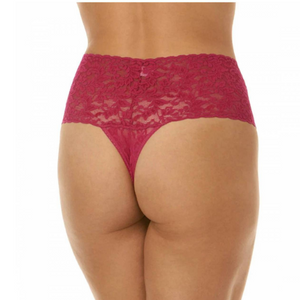 Hanky Panky Signature Lace Retro Rise Thong back view red
