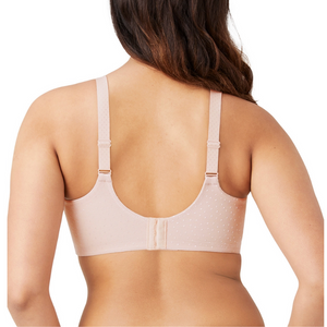 Wacoal Back Appeal Underwire  back of model soft pink wide band 