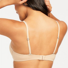 Load image into Gallery viewer, Montelle Allure Push Up Convertible straps can be styled classic, crisscross, or halter light pink back of bra

